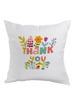 Buy Thank You Printed Pillow White/Yellow/Orange 40x40cm in Egypt