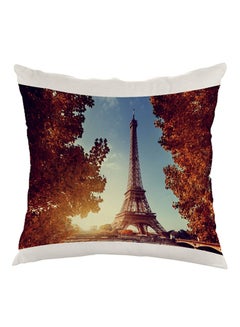 Buy A Painting Of Paris Printed Pillow velvet Multicolour 40 x 40cm in Egypt