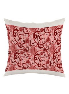 اشتري Arabic Letters Printed Pillow cover Velvet White/Pink 40x40cm في مصر