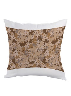 Buy Camouflage Printed Pillow Polyester Brown/Yellow/White 40x40cm in Egypt