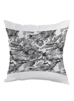 Buy Camouflage Printed Pillow Polyester White/Grey/Black 40x40cm in Egypt