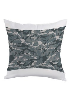 Buy Camouflage Printed Pillow Polyester White/Grey 40x40cm in Egypt