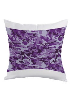 Buy Camouflage Printed Pillow Polyester White/Purple 40x40cm in Egypt