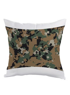 Buy Camouflage Printed Pillow Polyester White/Brown/Black 40x40cm in Egypt