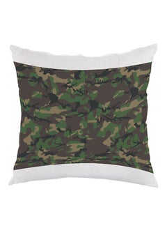 Buy Camouflage Printed Pillow Velvet Brown/Green/Black 40x40cm in Egypt