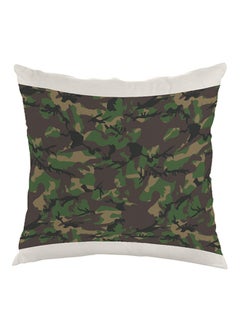 Buy Camouflage Printed Pillow Velvet Beige/Brown/White 40x40cm in Egypt