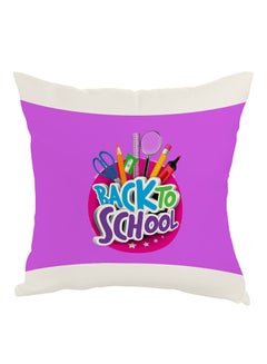 Buy Back To School Printed Pillow cover Purple/White 40x40cm in Egypt