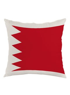 Buy Bahrain Flag Printed Pillow cover velvet Red/White 40 x 40cm in Egypt