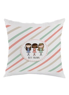 اشتري Best Friends Printed Pillow cover velvet White/Red/Green 40x40cm في مصر