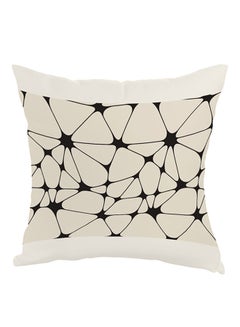 Buy Inscriptions Printed Pillow Beige/Black/White 40x40cm in Egypt