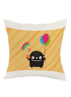 Buy The Joy Of Eid Printed Pillow Orange/White/Black 40x40cm in Egypt