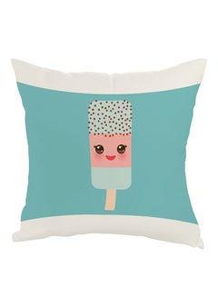 Buy Cartoon Graphic Ice Cream Printed Pillow Blue/Pink/Brown 40x40cm in Egypt