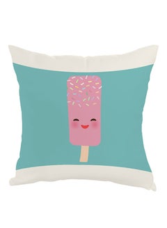 Buy Cartoon Graphic Ice Cream Printed Pillow Blue/White/Pink 40x40cm in Egypt