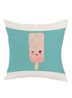 Buy Cartoon Graphic Ice Cream Printed Pillow Blue/White/Pink 40x40cm in Egypt