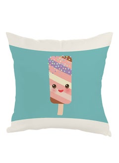 Buy Cartoon Graphic Ice Cream Printed Pillow Blue/White/Pink 40x40cm in Egypt