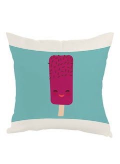 Buy Cartoon Graphic Ice Cream Printed Pillow Blue/White/Pink 40x40cm in Egypt