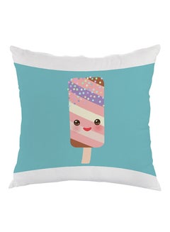 Buy Cartoon Graphics Ice Cream Printed Pillow Blue/Purple/Pink 40 x 40cm in Egypt