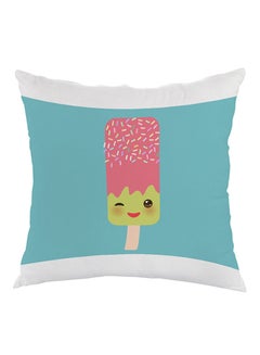 Buy Cartoon Graphics Ice Cream Printed Pillow Blue/Green/Pink 40x40cm in Egypt