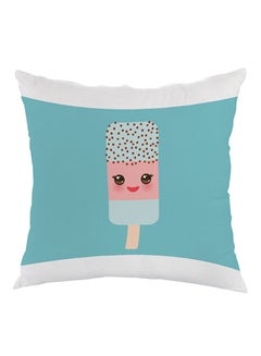 Buy Cartoon Graphics Ice Cream Printed Pillow Blue/Pink/Beige 40x40cm in Egypt