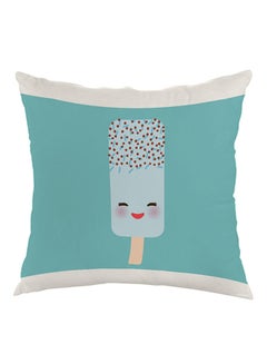 Buy Cartoon Graphics Ice Cream Printed Pillow Blue/Brown/Beige 40x40cm in Egypt