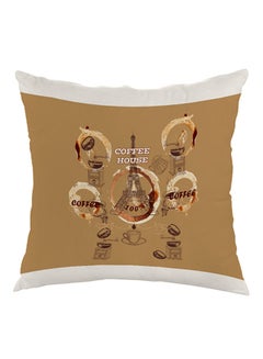 Buy Coffee House Printed Pillow Multicolour 40 x 40cm in Egypt