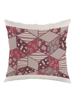 Buy Decorative Geometric Shapes Printed Pillow Pink/White 40x40cm in Egypt