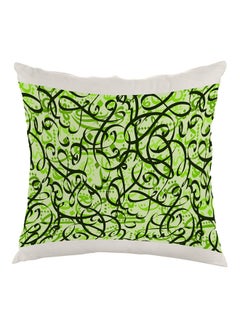 Buy Decorative Drawings Printed Pillow Green/White 40x40cm in Egypt