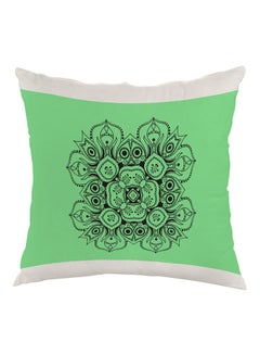 Buy Decorative Drawings Rose Printed Pillow Green/White/Black 40x40cm in Egypt