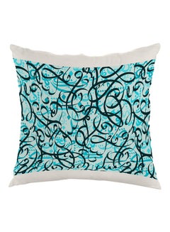 Buy Decorative Drawings Printed Pillow Blue/Black/White 40x40cm in Egypt