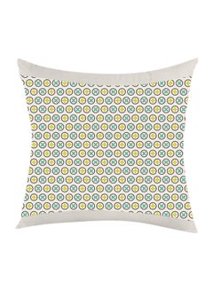 Buy Decorative Drawings Printed Pillow White/Green/Blue 40x40cm in Egypt