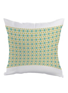 Buy Decorative Drawings Printed Pillow Green/White 40x40cm in Egypt