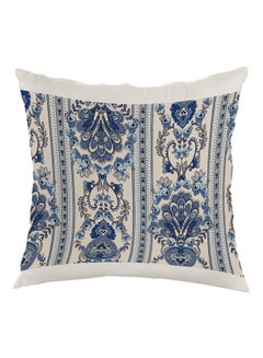 Buy Decorative Drawings Printed Pillow Blue/White 40x40cm in Egypt