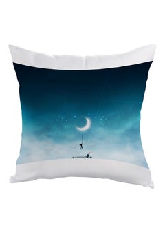 Buy Design A Painting Printed Pillow Blue/Black/White 40 x 40cm in Egypt