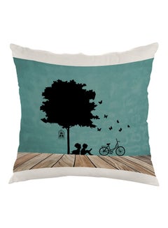 Buy Design A Painting Printed Pillow Blue/Black/White 40 x 40cm in Egypt