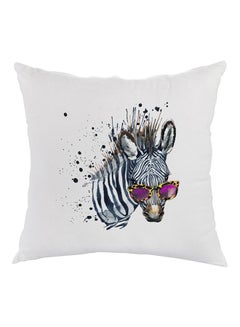 Buy Drawing Of Zebra Cole Printed Pillow velvet Multicolour 40 x 40cm in UAE