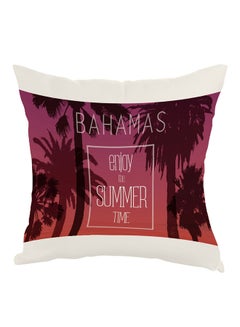 Buy Enjoy The Summer Time Printed Pillow Purple/Brown/White 40 x 40cm in Egypt