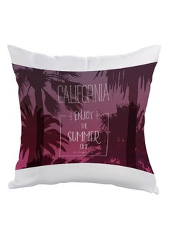 Buy Enjoy The Summer Time Printed Pillow Purple/White 40 x 40cm in Egypt