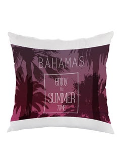 Buy Enjoy The Summer Time Printed Pillow Purple/White 40 x 40cm in Egypt