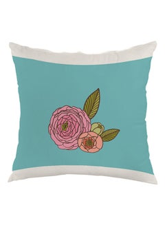 Buy Roses Printed Pillow Blue/Green/Pink 40 x 40cm in Egypt