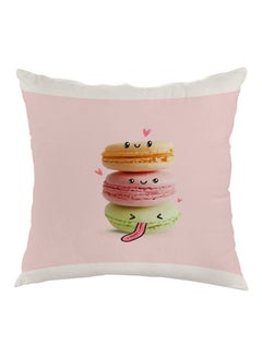 Buy Food Time Printed Pillow Pink/Green/Yellow 40x40cm in Egypt