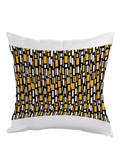 Buy Geometric Printed Pillow White/Yellow/Black 40 x 40cm in Egypt