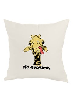 Buy Giraffe - No Problem Printed Pillow White/Yellow/Black 40 x 40cm in Saudi Arabia