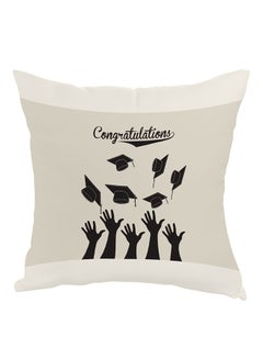 Buy Graduation Party Printed Pillow Black/Light Grey 40x40centimeter in Egypt