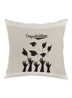 Buy Graduation Party Printed Pillow Black/Light Grey 40 x 40cm in Egypt