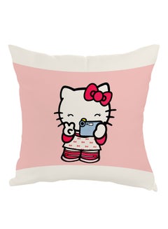 Buy Hello Kitty Printed Pillow Pink/White 40x40centimeter in UAE