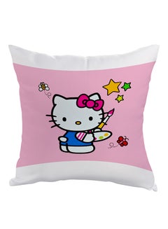 Buy Hello Kitty Printed Pillow Pink/White/Yellow 40x40centimeter in UAE