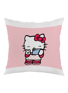 Buy Hello Kitty Printed Pillow Pink/White 40 x 40cm in UAE