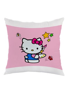 Buy Hello Kitty Printed Pillow Pink/White/Yellow 40x40centimeter in UAE