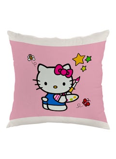 Buy Hello Kitty Printed Pillow Pink/White/Yellow 40x40cm in UAE