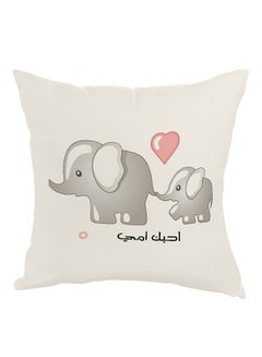 Buy I Love My Mother Printed Pillow White/Grey 40x40cm in Egypt